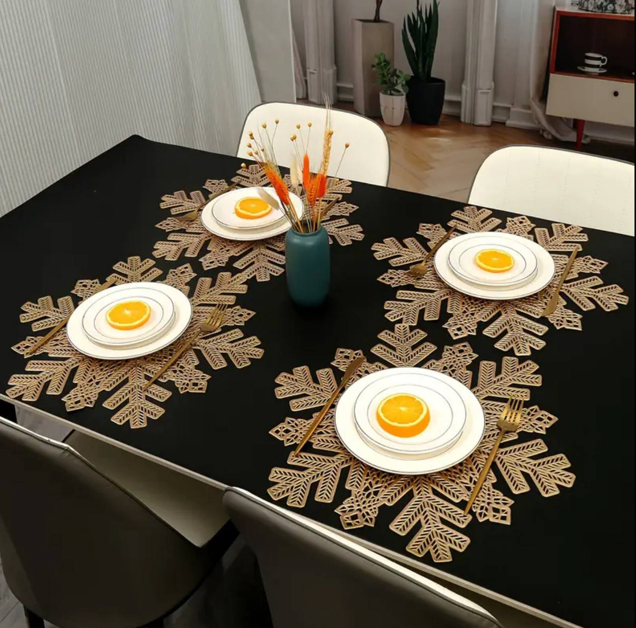 6pc Christmas Snowflake Tablemats set
