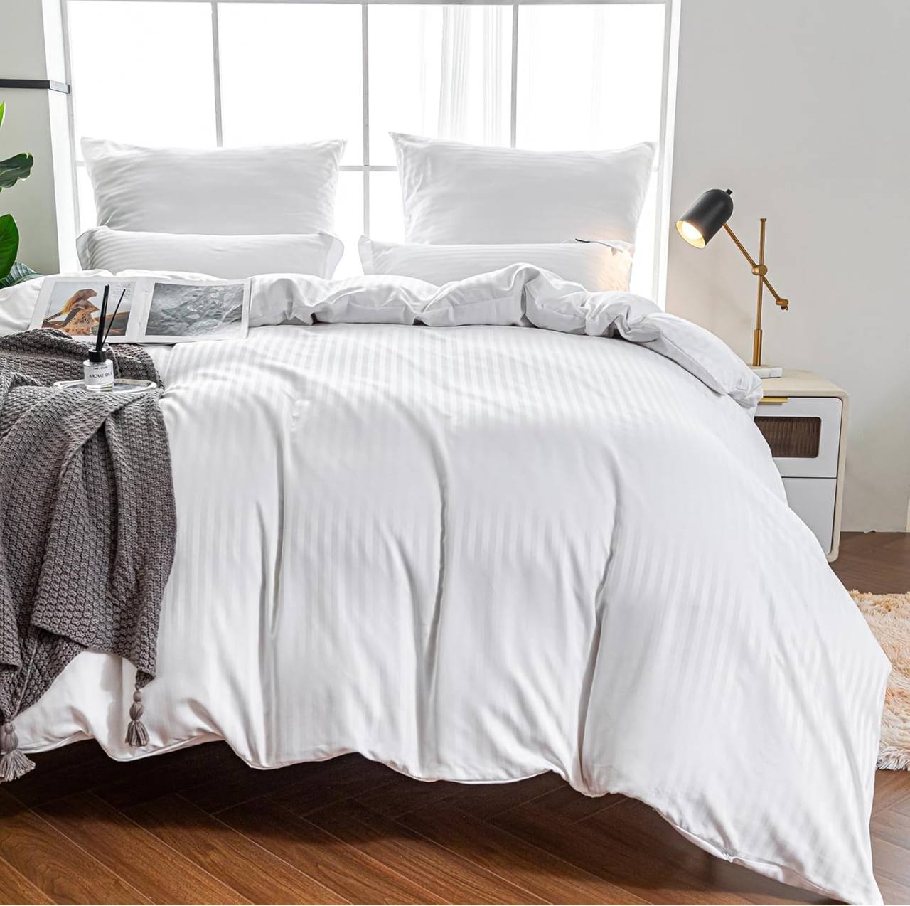 White striped duvet cover
