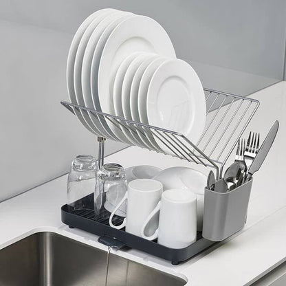 2 tier self draining dish drainer rack