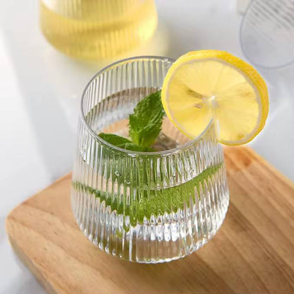 Unique Ribbed Aesthetic Glass 6pc