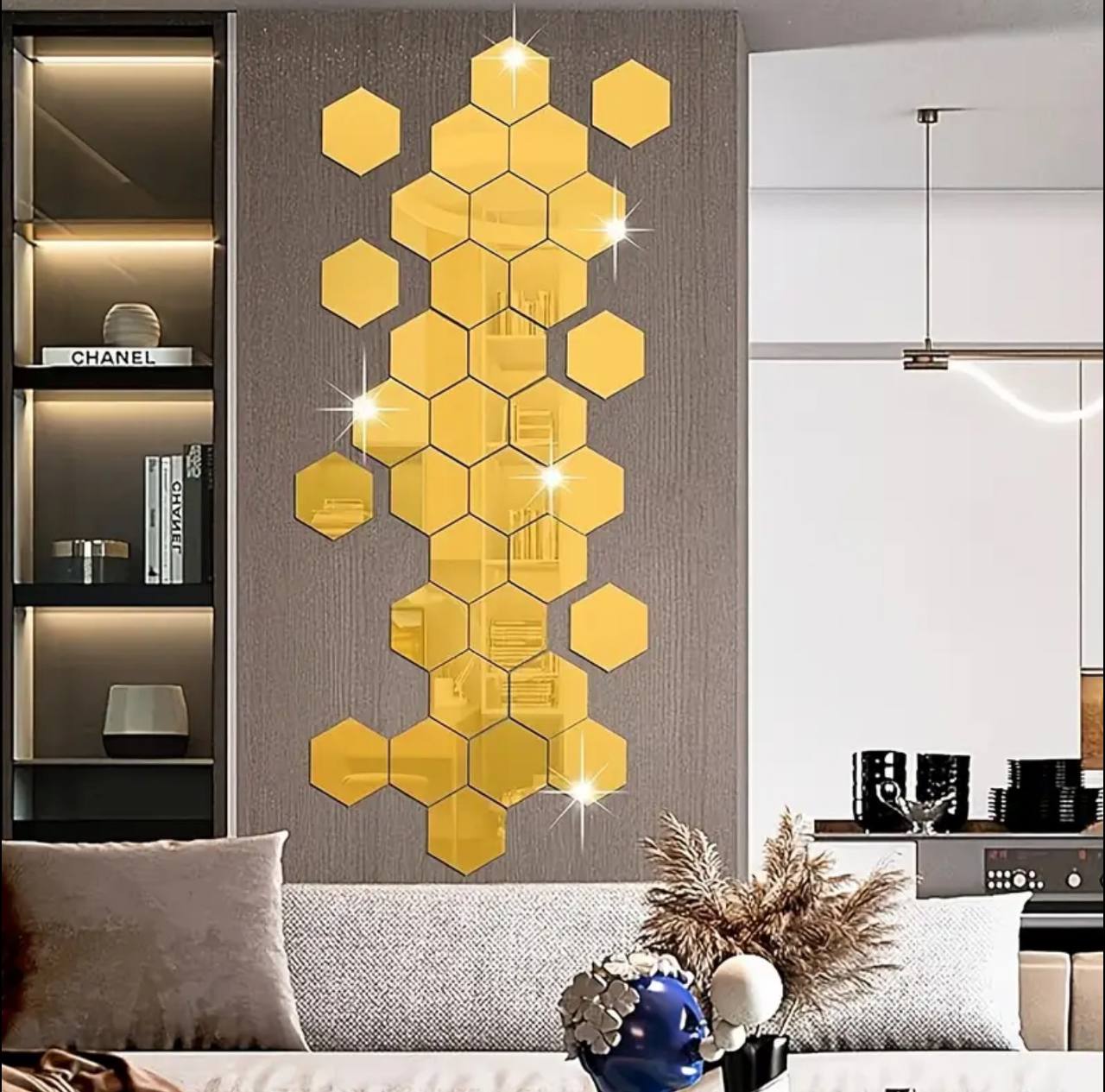 12pcs set Hexagonal shape Acrylic Mirrors