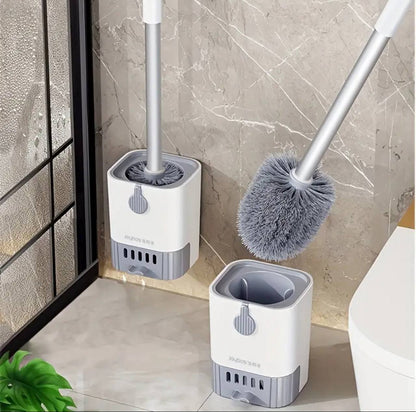 Wall Mounted Long Handle Toilet Cleaning Brush With Holder